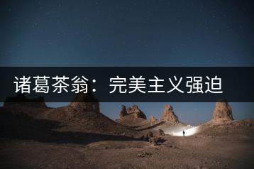 諸葛茶翁:完美主義強迫癥做茶者