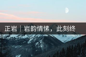 正巖｜巖韻情愫，此刻終得