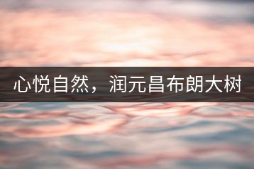 心悅自然，潤元昌布朗大樹標桿601千山悅即將上市
