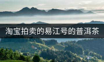 淘寶拍賣的易江號的普洱茶怎么樣？