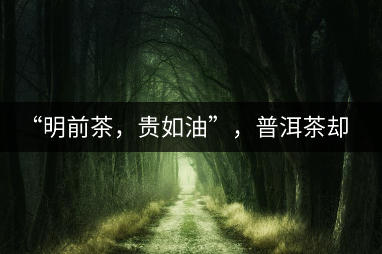 “明前茶，貴如油”，普洱茶卻不這么認為“明前茶，貴如油”，普洱茶卻不這么認為