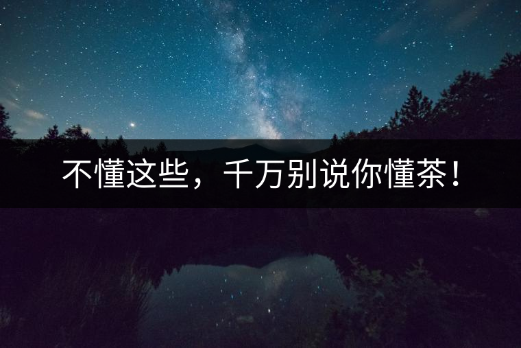 不懂這些，千萬別說你懂茶！