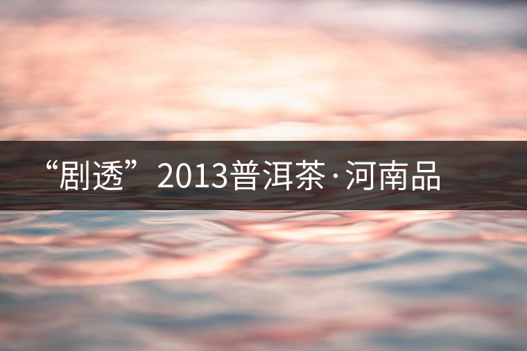 “劇透”2013普洱茶·河南品鑒展示會