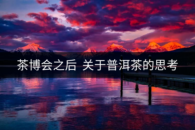 茶博會之后  關(guān)于普洱茶的思考