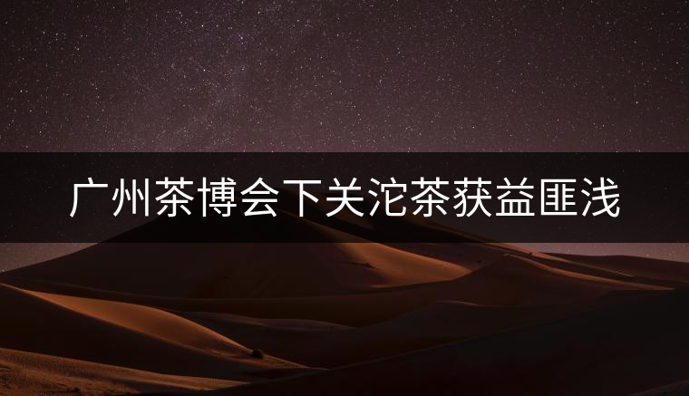 廣州茶博會下關(guān)沱茶獲益匪淺