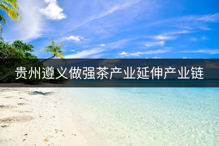 貴州遵義做強茶產(chǎn)業(yè)延伸產(chǎn)業(yè)鏈