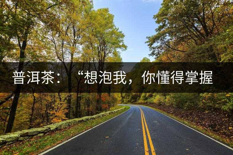 普洱茶：“想泡我，你懂得掌握‘火候’嗎？”