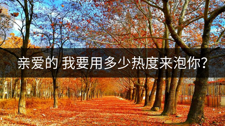 親愛的 我要用多少熱度來泡你？