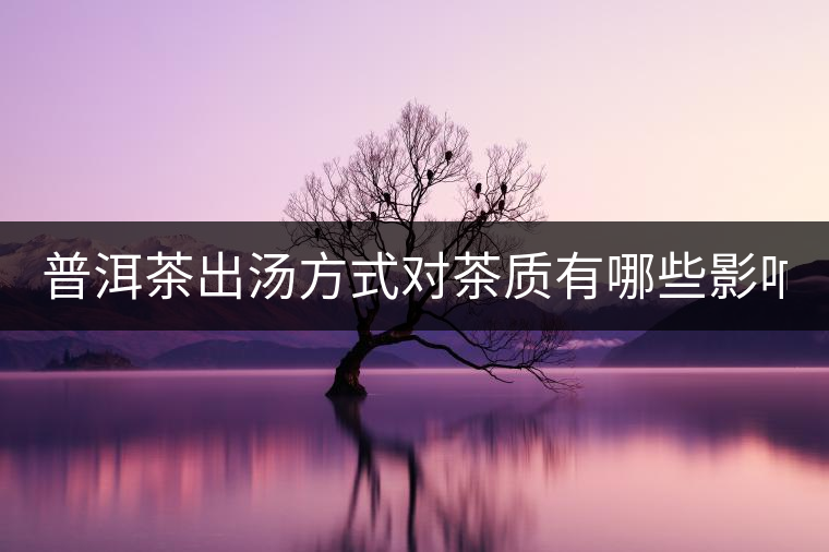 普洱茶出湯方式對(duì)茶質(zhì)有哪些影響？