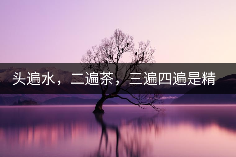頭遍水，二遍茶，三遍四遍是精華