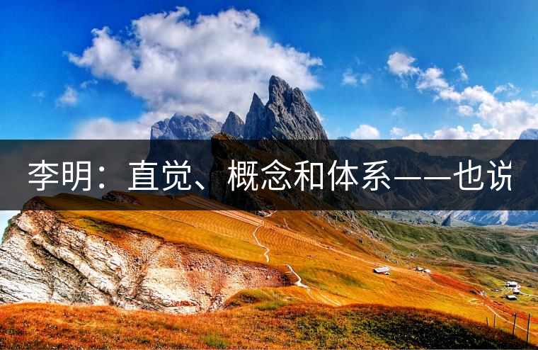 李明：直覺、概念和體系——也說“號級茶”