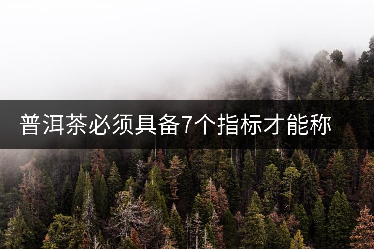 普洱茶必須具備7個指標(biāo)才能稱上優(yōu)質(zhì)茶葉