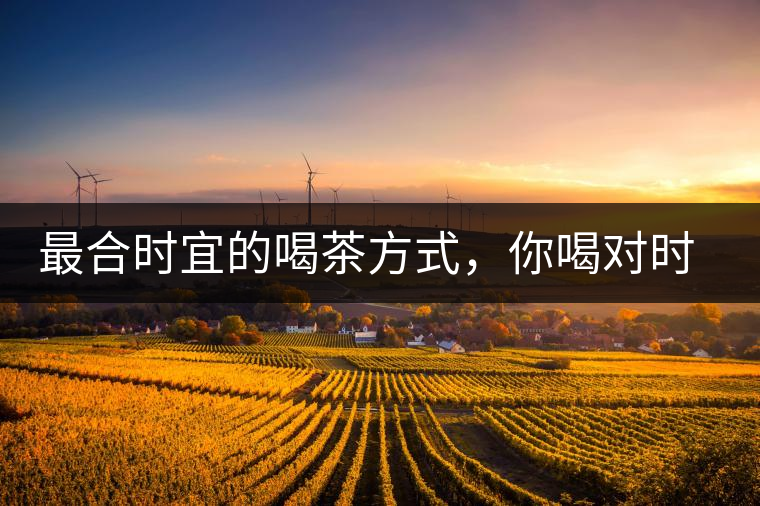 最合時宜的喝茶方式，你喝對時間了嗎？