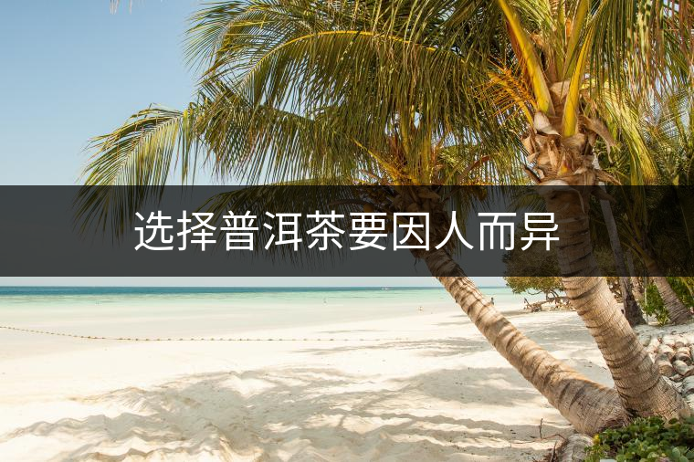 選擇普洱茶要因人而異