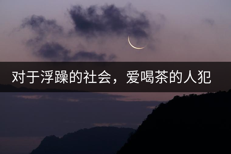 對(duì)于浮躁的社會(huì)，愛(ài)喝茶的人犯了種種罪行