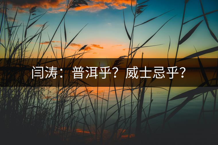 閆濤：普洱乎？威士忌乎？