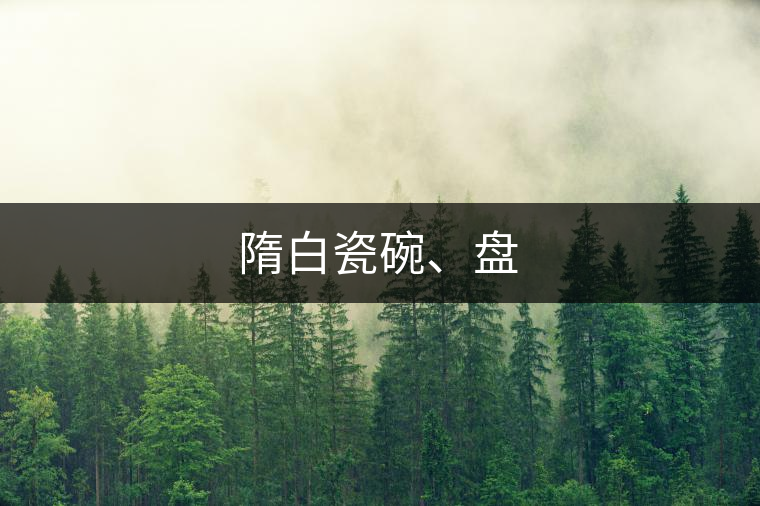 隋白瓷碗、盤