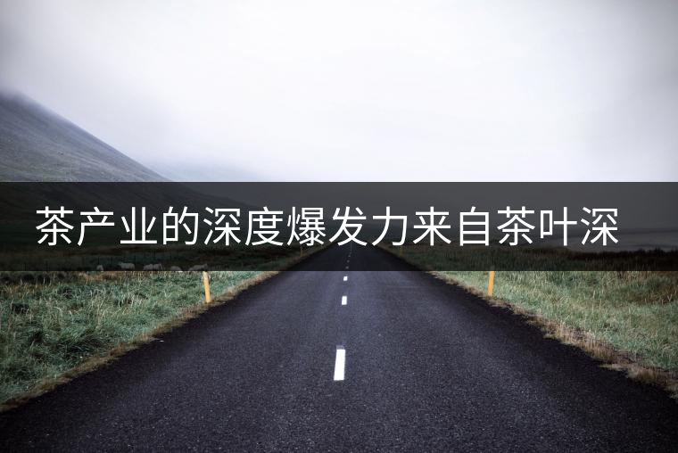 茶產(chǎn)業(yè)的深度爆發(fā)力來自茶葉深加工 茶產(chǎn)業(yè)的深度爆發(fā)力來自茶葉深加工