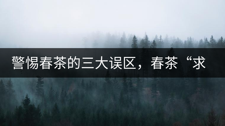 警惕春茶的三大誤區(qū)，春茶“求早”不如“求好”！
