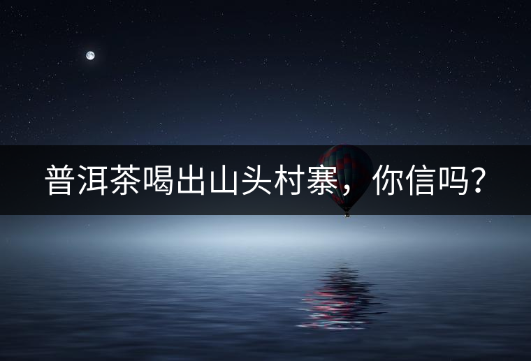 普洱茶喝出山頭村寨，你信嗎？