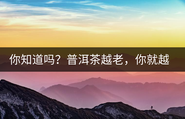 你知道嗎？普洱茶越老，你就越年輕