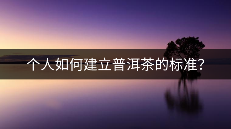 個人如何建立普洱茶的標(biāo)準(zhǔn)？