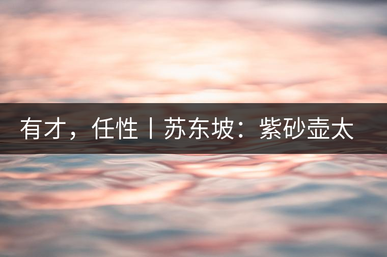 有才，任性丨蘇東坡：紫砂壺太小，不夠喝，那我就自己設(shè)計一款