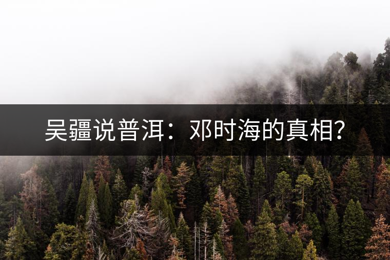 吳疆說普洱：鄧時海的真相？