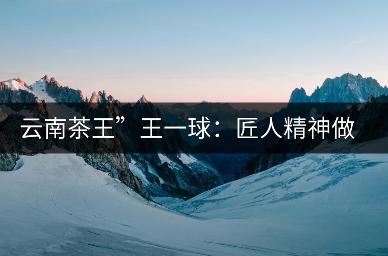 云南茶王”王一球：匠人精神做茶，郎河要做百年老店