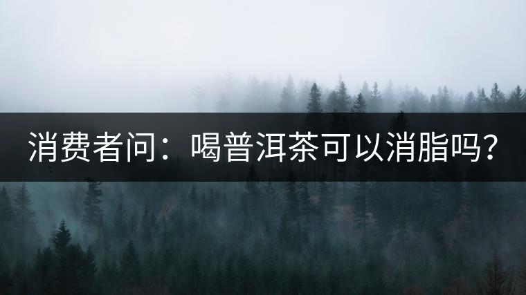 消費者問：喝普洱茶可以消脂嗎？