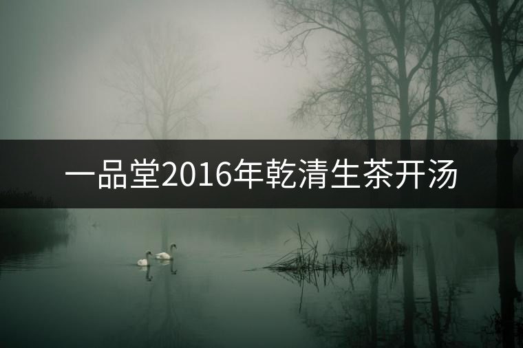一品堂2016年乾清生茶開(kāi)湯 一品堂2016年乾清生茶開(kāi)湯