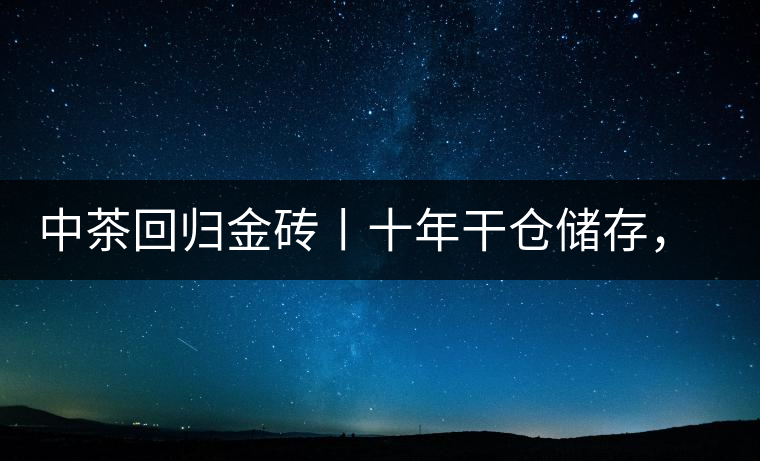 中茶回歸金磚丨十年干倉儲(chǔ)存，只為你回眸一笑