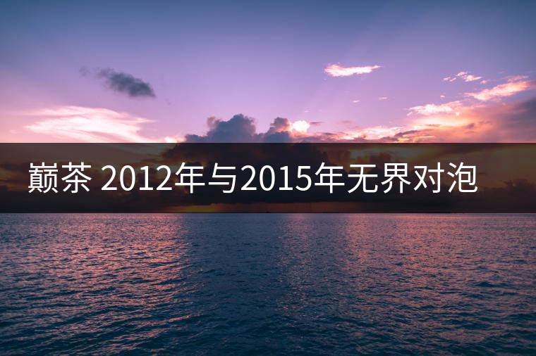 巔茶 2012年與2015年無界對泡啟示錄！