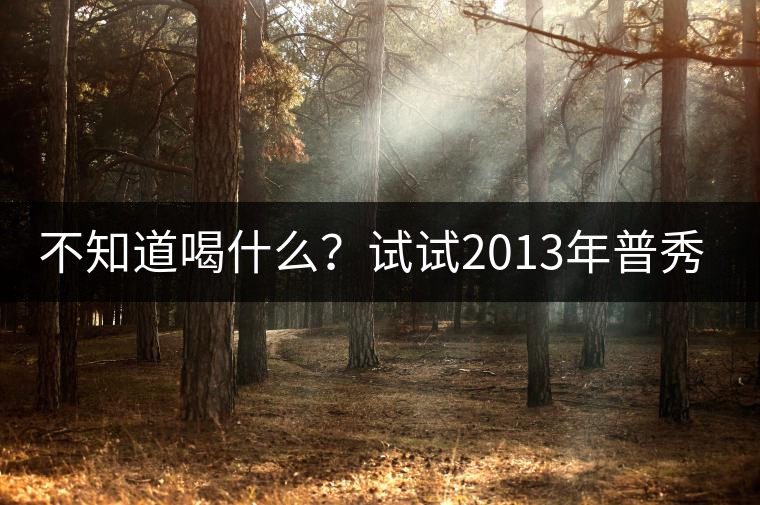 不知道喝什么？試試2013年普秀品味板山吧！