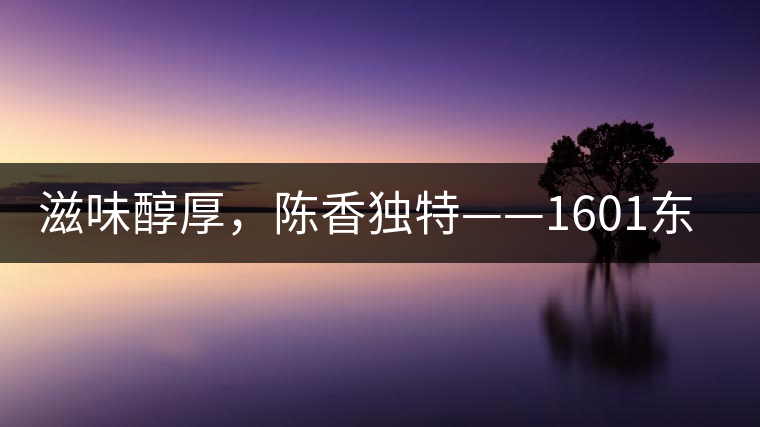 滋味醇厚，陳香獨(dú)特——1601東方美韻品鑒