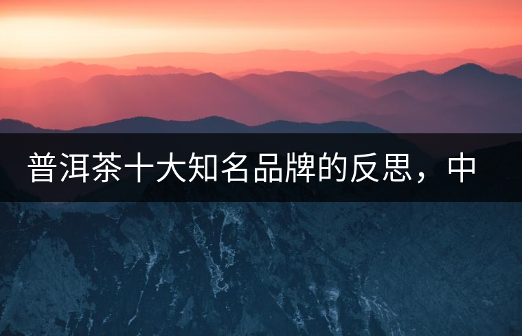 普洱茶十大知名品牌的反思，中國有沒有真正的普洱茶高端品牌？