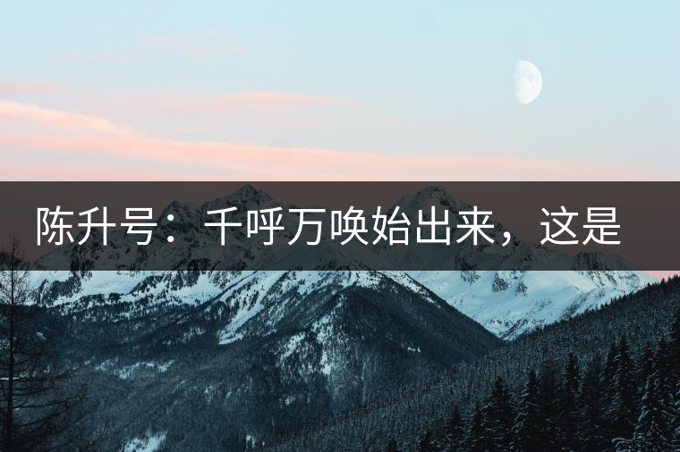 陳升號：千呼萬喚始出來，這是你我的“心翼”