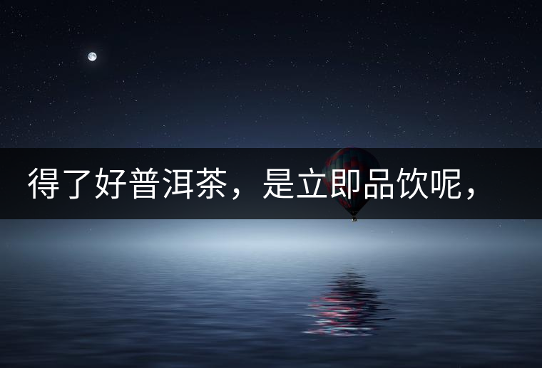 得了好普洱茶，是立即品飲呢，還是收藏？