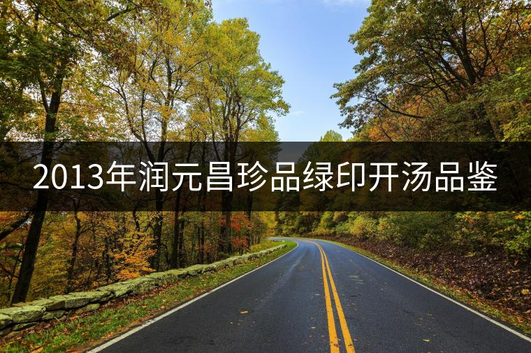 2013年潤(rùn)元昌珍品綠印開(kāi)湯品鑒