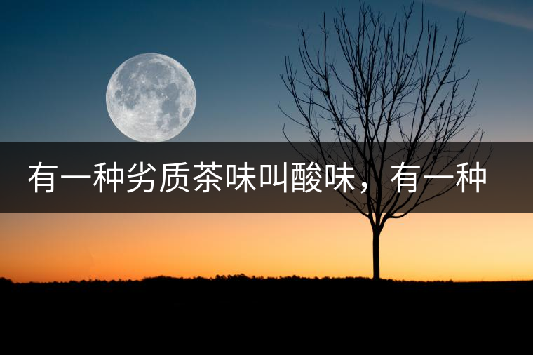 有一種劣質茶味叫酸味，有一種優(yōu)質茶味也叫酸味