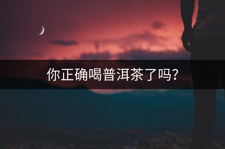 你正確喝普洱茶了嗎？