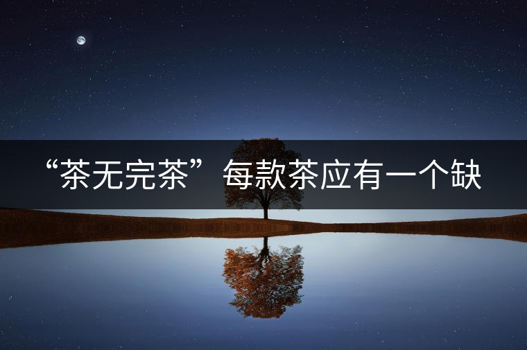 “茶無(wú)完茶”每款茶應(yīng)有一個(gè)缺點(diǎn)！