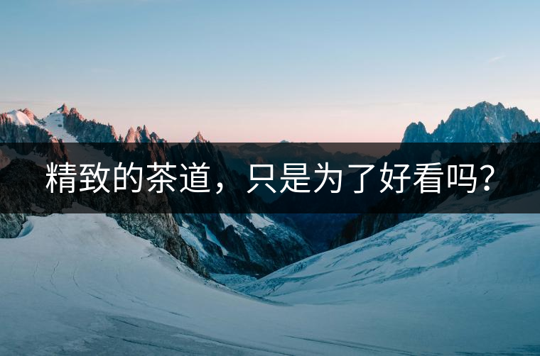 精致的茶道，只是為了好看嗎？