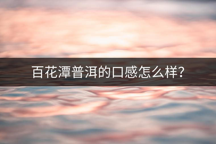 百花潭普洱的口感怎么樣？