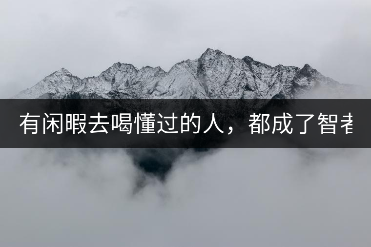 有閑暇去喝懂過(guò)的人，都成了智者！