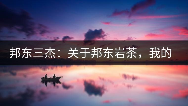 邦東三杰：關(guān)于邦東巖茶，我的一點(diǎn)點(diǎn)想法