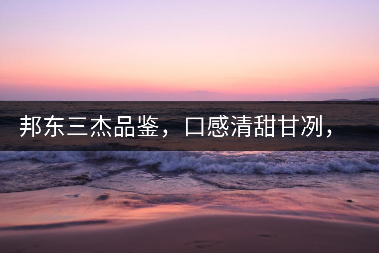 邦東三杰品鑒，口感清甜甘冽，香氣富于變化