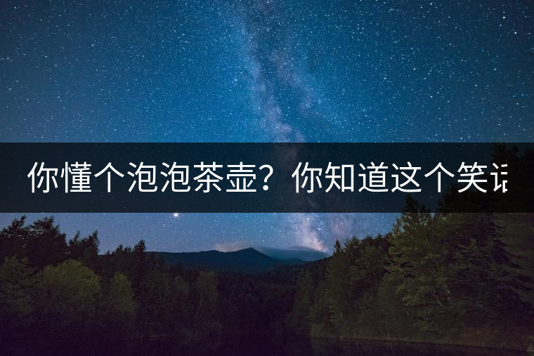 你懂個泡泡茶壺？你知道這個笑話嗎？