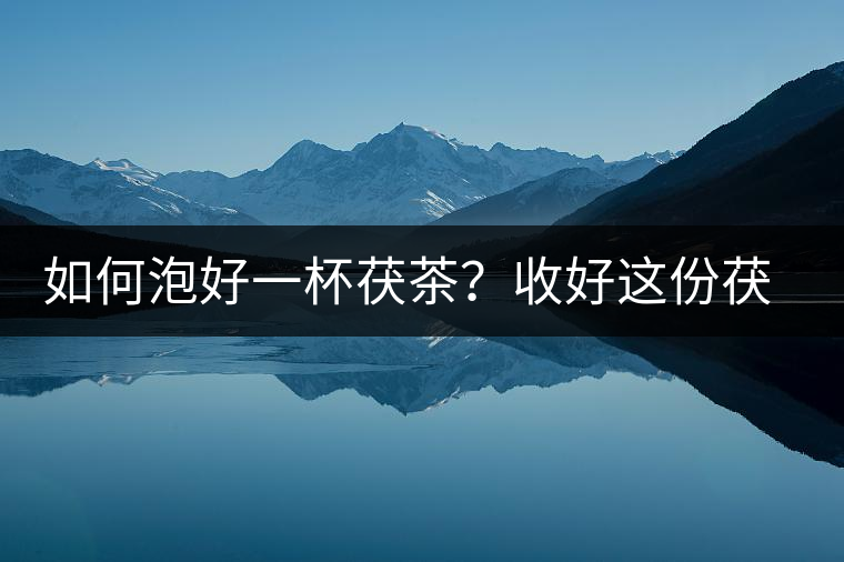 如何泡好一杯茯茶？收好這份茯茶的沖泡方法