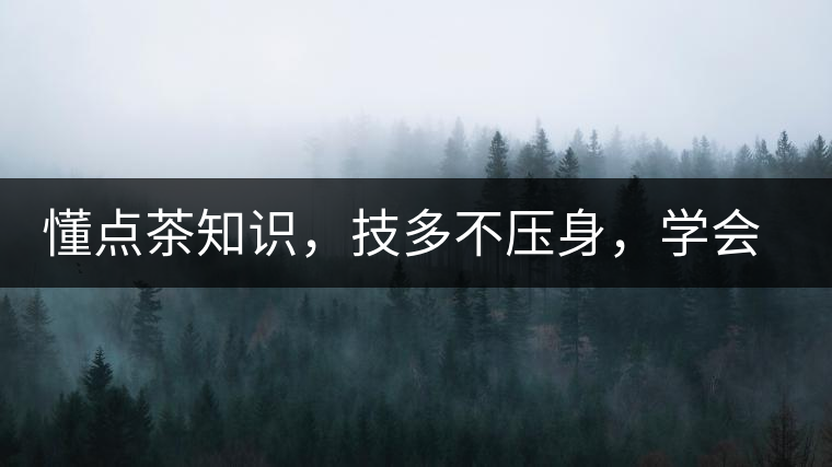 懂點(diǎn)茶知識(shí)，技多不壓身，學(xué)會(huì)這些秒變茶藝高手